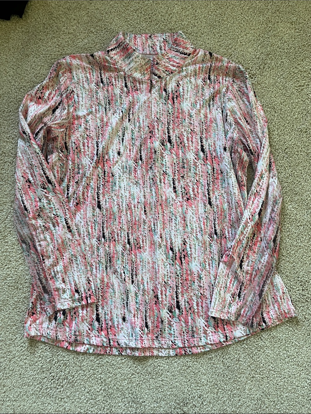 EP Pro Pink Multi-Color Long Sleeve Golf Top